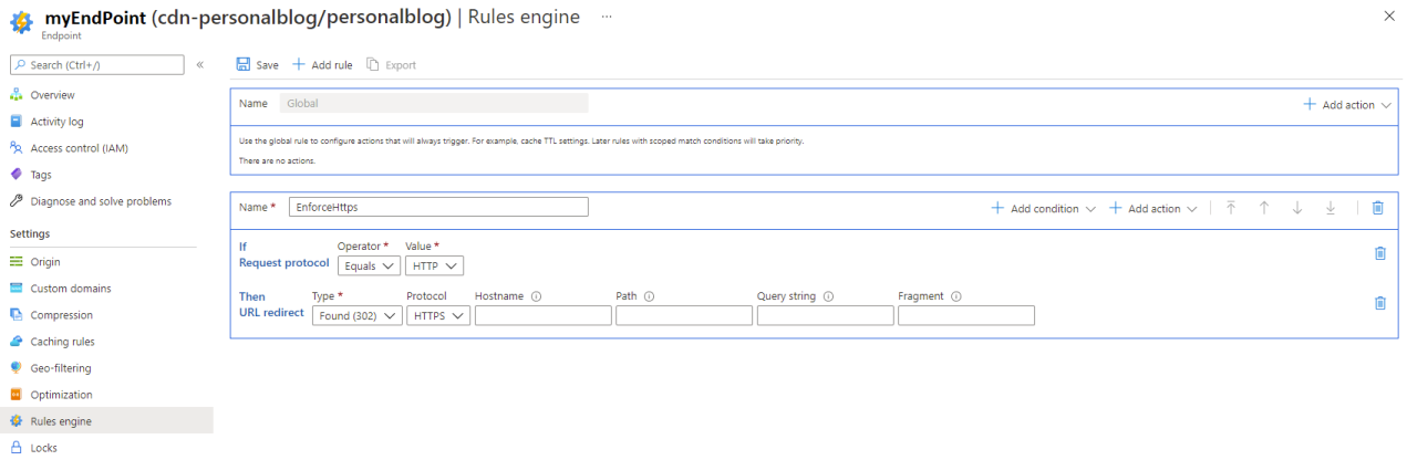 Azure Static Website | Rules Engine